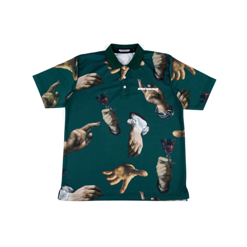 OD&WEGOHOME CANT TOUCH THIS POLO OVERPRINT GREEN