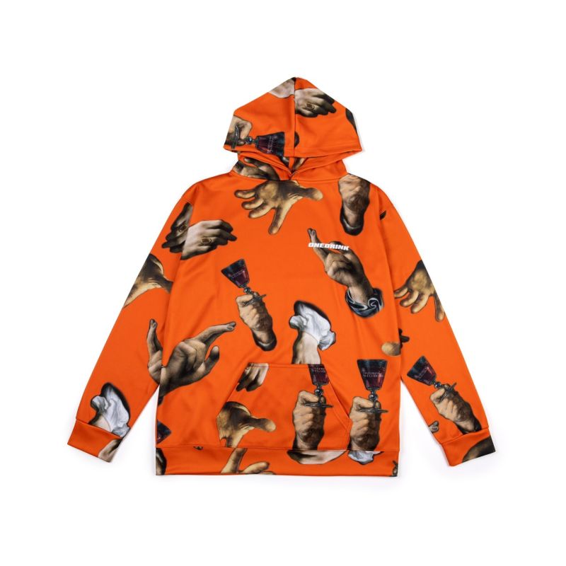 OD&WEGOHOME CANT TOUCH THIS HOODIE OVERPRINT ORANGE
