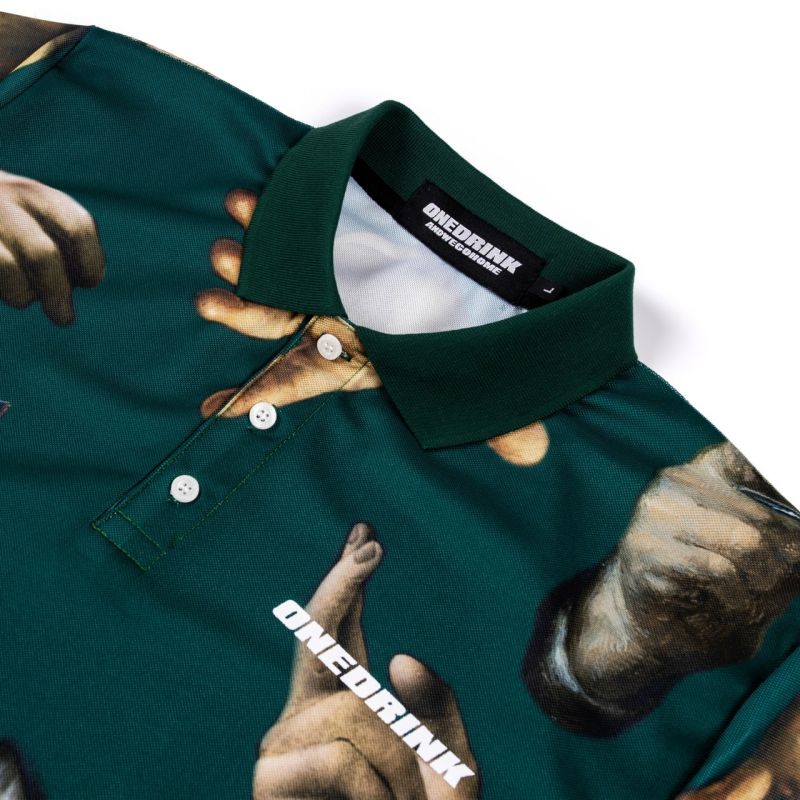 OD&WEGOHOME CANT TOUCH THIS POLO OVERPRINT GREEN